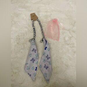 🛍️2/$30 Butterfly silver bag chain Scarf Strap - Lavender & Purple